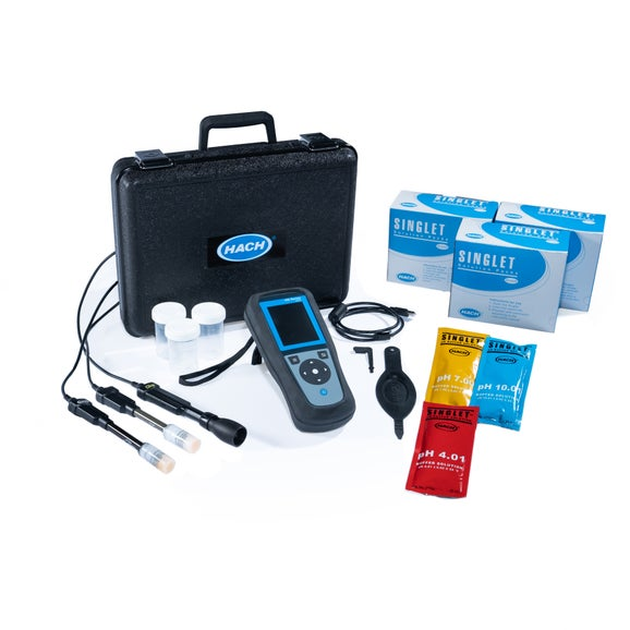 HQ4300 Tragbares Multimeter mit Gel-pH-Elektrode PHCxxx, Leitfähigkeitssonde CDC401 und Sonde für gelösten Sauerstoff LDO101