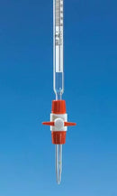 Kompakt-Büretten, SILBERBRAND, Klasse B, Boro 3.3, mit PTFE Hahn, schwarzer Schellbachstreifen