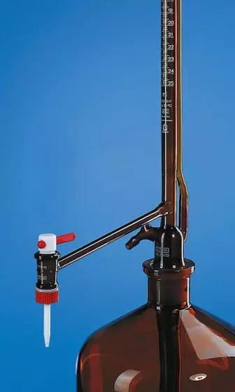 Titrierapparate nach Pellet, SILBERBRAND, Klasse B, braun, ohne Zwischenhahn, seitlicher Hahn, PTFE Küken