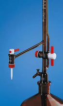 Titrierapparate nach Pellet, SILBERBRAND, Klasse B, braun, mit Zwischenhahn, seitlicher Hahn, PTFE Küken