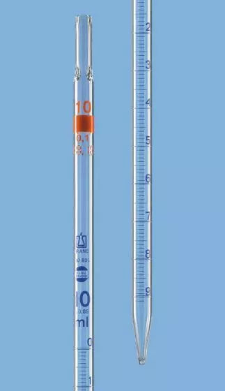 Messpipetten, BLAUBRAND, Klasse AS, Type 3, völliger Ablauf, td, ex, AR-GLAS, DE-M
