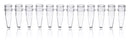 PCR-Strips, 12er-Strips, 0.2ml, transparent, ohne Deckel, PP, BIO-CERT PCR QUALITY, pk/80