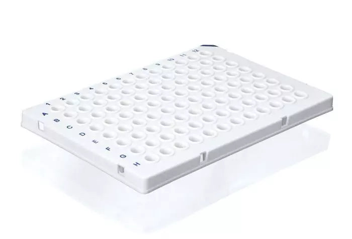 PCR-Platte 96-well, PP, halber Rahmen, Low Profile, 0.15 ml, weiß, BIO-CERT PCR QUALITY, pk/50