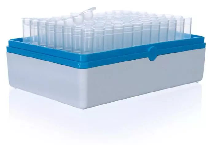 96 Röhrchen-Racks, PP, mit Röhrchen (einzeln), 1.2 ml, BIO-CERT CERTIFIED QUALITY, pk/10